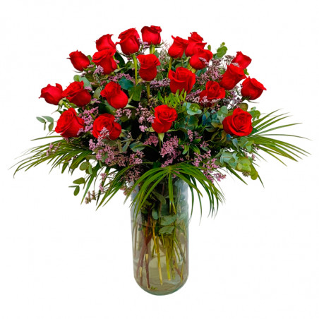 JARRÓN DE 24 ROSAS