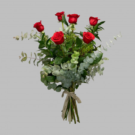 RAMO DE 6 ROSAS ROJAS