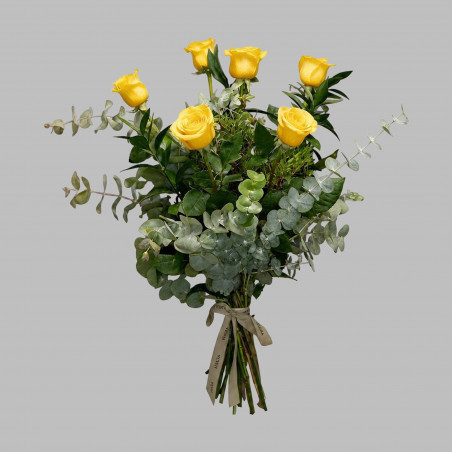 RAMO DE 6 ROSAS AMARILLAS