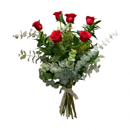 RAMO DE 6 ROSAS ROJAS