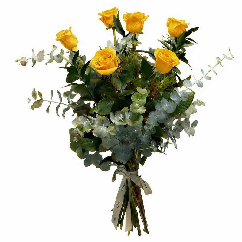 RAMO DE 6 ROSAS AMARILLAS
